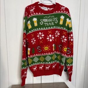 Roody Large Festive Red and Green Crewneck Sweater - Ugly Christmas sweater